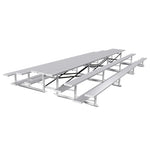 Jaypro Sports Bleacher - 3 Row - Tip & Roll, Single Foot Plank, Back to Back - 21' L (BTBB - 321) - SchoolOutlet