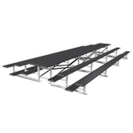 Jaypro Sports Bleacher - 3 Row - Tip & Roll, Single Foot Plank, Back to Back, Powder Coated - 21' L (BTBB - 321PC) - SchoolOutlet