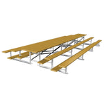 Jaypro Sports Bleacher - 3 Row - Tip & Roll, Single Foot Plank, Back to Back, Powder Coated - 21' L (BTBB - 321PC) - SchoolOutlet