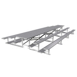 Jaypro Sports Bleacher - 3 Row - Tip & Roll, Single Foot Plank, Back to Back, Powder Coated - 21' L (BTBB - 321PC) - SchoolOutlet