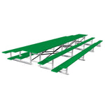 Jaypro Sports Bleacher - 3 Row - Tip & Roll, Single Foot Plank, Back to Back, Powder Coated - 21' L (BTBB - 321PC) - SchoolOutlet