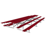 Jaypro Sports Bleacher - 3 Row - Tip & Roll, Single Foot Plank, Back to Back, Powder Coated - 21' L (BTBB - 321PC) - SchoolOutlet