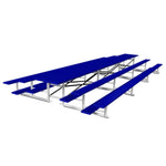 Jaypro Sports Bleacher - 3 Row - Tip & Roll, Single Foot Plank, Back to Back, Powder Coated - 21' L (BTBB - 321PC) - SchoolOutlet