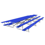 Jaypro Sports Bleacher - 3 Row - Tip & Roll, Single Foot Plank, Back to Back, Powder Coated - 21' L (BTBB - 321PC) - SchoolOutlet