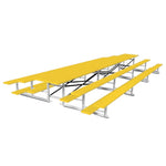 Jaypro Sports Bleacher - 3 Row - Tip & Roll, Single Foot Plank, Back to Back, Powder Coated - 21' L (BTBB - 321PC) - SchoolOutlet