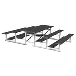 Jaypro Sports Bleacher - 3 Row - Tip & Roll, Single Foot Plank, Back to Back, Powder Coated - 7.5' L (BTBB - 375PC) - SchoolOutlet