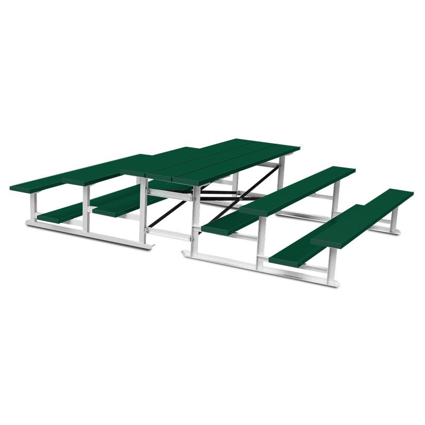 Jaypro Sports Bleacher - 3 Row - Tip & Roll, Single Foot Plank, Back to Back, Powder Coated - 7.5' L (BTBB - 375PC) - SchoolOutlet