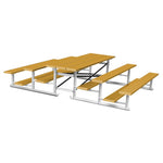 Jaypro Sports Bleacher - 3 Row - Tip & Roll, Single Foot Plank, Back to Back, Powder Coated - 7.5' L (BTBB - 375PC) - SchoolOutlet