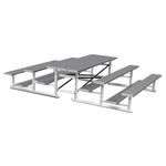 Jaypro Sports Bleacher - 3 Row - Tip & Roll, Single Foot Plank, Back to Back, Powder Coated - 7.5' L (BTBB - 375PC) - SchoolOutlet