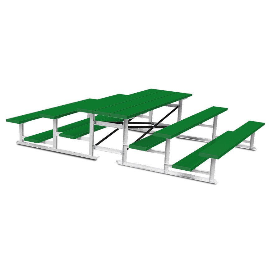 Jaypro Sports Bleacher - 3 Row - Tip & Roll, Single Foot Plank, Back to Back, Powder Coated - 7.5' L (BTBB - 375PC) - SchoolOutlet