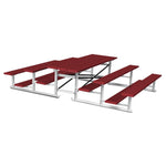 Jaypro Sports Bleacher - 3 Row - Tip & Roll, Single Foot Plank, Back to Back, Powder Coated - 7.5' L (BTBB - 375PC) - SchoolOutlet