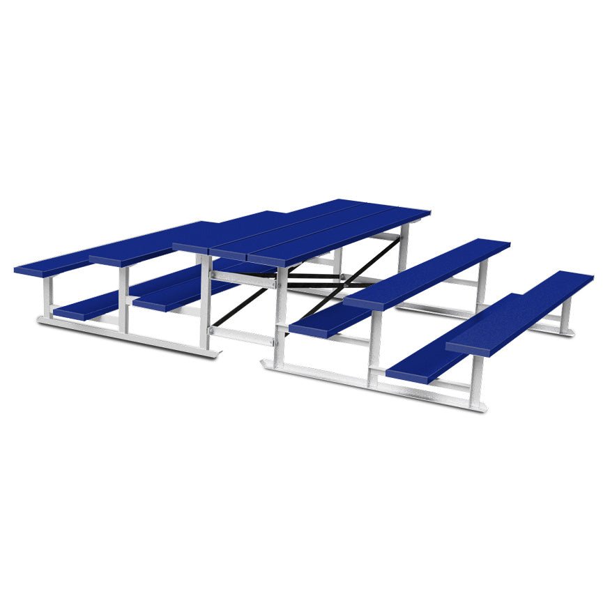 Jaypro Sports Bleacher - 3 Row - Tip & Roll, Single Foot Plank, Back to Back, Powder Coated - 7.5' L (BTBB - 375PC) - SchoolOutlet