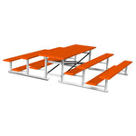 Jaypro Sports Bleacher - 3 Row - Tip & Roll, Single Foot Plank, Back to Back, Powder Coated - 7.5' L (BTBB - 375PC) - SchoolOutlet