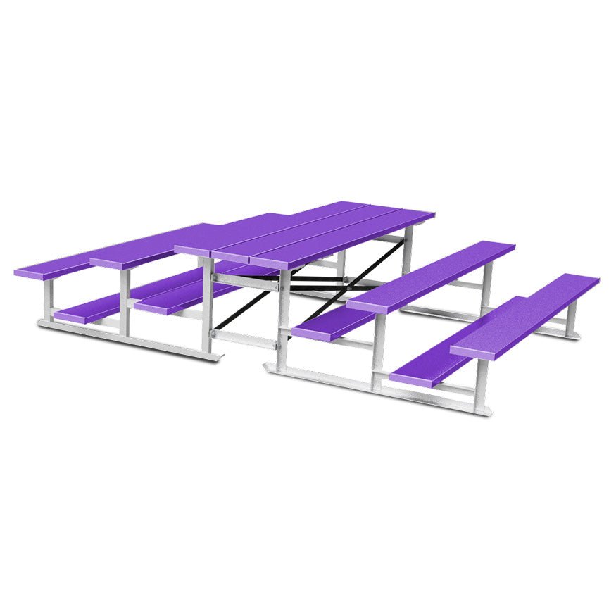 Jaypro Sports Bleacher - 3 Row - Tip & Roll, Single Foot Plank, Back to Back, Powder Coated - 7.5' L (BTBB - 375PC) - SchoolOutlet