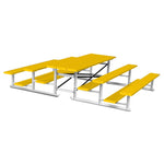 Jaypro Sports Bleacher - 3 Row - Tip & Roll, Single Foot Plank, Back to Back, Powder Coated - 7.5' L (BTBB - 375PC) - SchoolOutlet