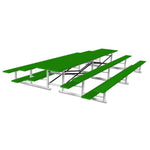 Jaypro Sports Bleacher - 3 Row - Tip & Roll, Single Foot Plank, Back to Back, Powder Coated - 15' L (BTBB - 3PC) - SchoolOutlet