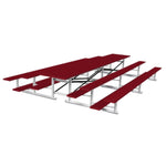 Jaypro Sports Bleacher - 3 Row - Tip & Roll, Single Foot Plank, Back to Back, Powder Coated - 15' L (BTBB - 3PC) - SchoolOutlet