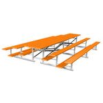Jaypro Sports Bleacher - 3 Row - Tip & Roll, Single Foot Plank, Back to Back, Powder Coated - 15' L (BTBB - 3PC) - SchoolOutlet