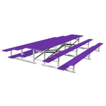 Jaypro Sports Bleacher - 3 Row - Tip & Roll, Single Foot Plank, Back to Back, Powder Coated - 15' L (BTBB - 3PC) - SchoolOutlet