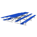 Jaypro Sports Bleacher - 3 Row - Tip & Roll, Single Foot Plank, Back to Back, Powder Coated - 15' L (BTBB - 3PC) - SchoolOutlet