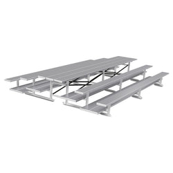 Jaypro Sports Bleacher  - 3 Row - Tip & Roll, Double Foot Plank, Back to Back - 15' L (BTDP-3)