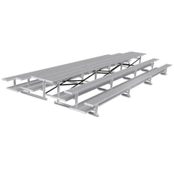 Jaypro Sports Bleacher  - 3 Row - Tip & Roll, Double Foot Plank, Back to Back - 21' L (BTDP-321)