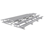 Jaypro Sports Bleacher - 3 Row - Tip & Roll, Double Foot Plank, Back to Back - 21' L (BTDP - 321) - SchoolOutlet