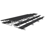 Jaypro Sports Bleacher - 3 Row - Tip & Roll, Double Foot Plank, Back to Back, Powder Coated - 21' L (BTDP - 321PC) - SchoolOutlet