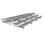 Jaypro Sports Bleacher - 3 Row - Tip & Roll, Double Foot Plank, Back to Back, Powder Coated - 21' L (BTDP - 321PC) - SchoolOutlet