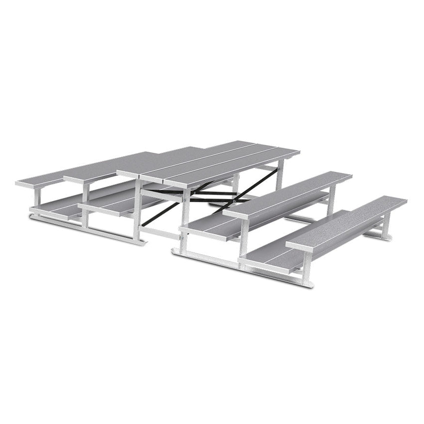 Jaypro Sports Bleacher - 3 Row - Tip & Roll, Double Foot Plank, Back to Back - 7.5' L (BTDP - 375) - SchoolOutlet