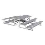 Jaypro Sports Bleacher - 3 Row - Tip & Roll, Double Foot Plank, Back to Back - 7.5' L (BTDP - 375) - SchoolOutlet