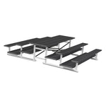 Jaypro Sports Bleacher - 3 Row - Tip & Roll, Double Foot Plank, Back to Back, Powder Coated - 7.5' L (BTDP - 375PC) - SchoolOutlet