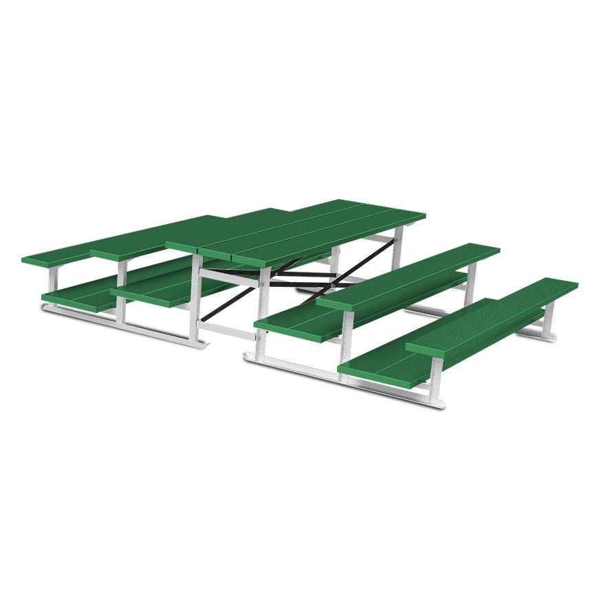 Jaypro Sports Bleacher - 3 Row - Tip & Roll, Double Foot Plank, Back to Back, Powder Coated - 7.5' L (BTDP - 375PC) - SchoolOutlet