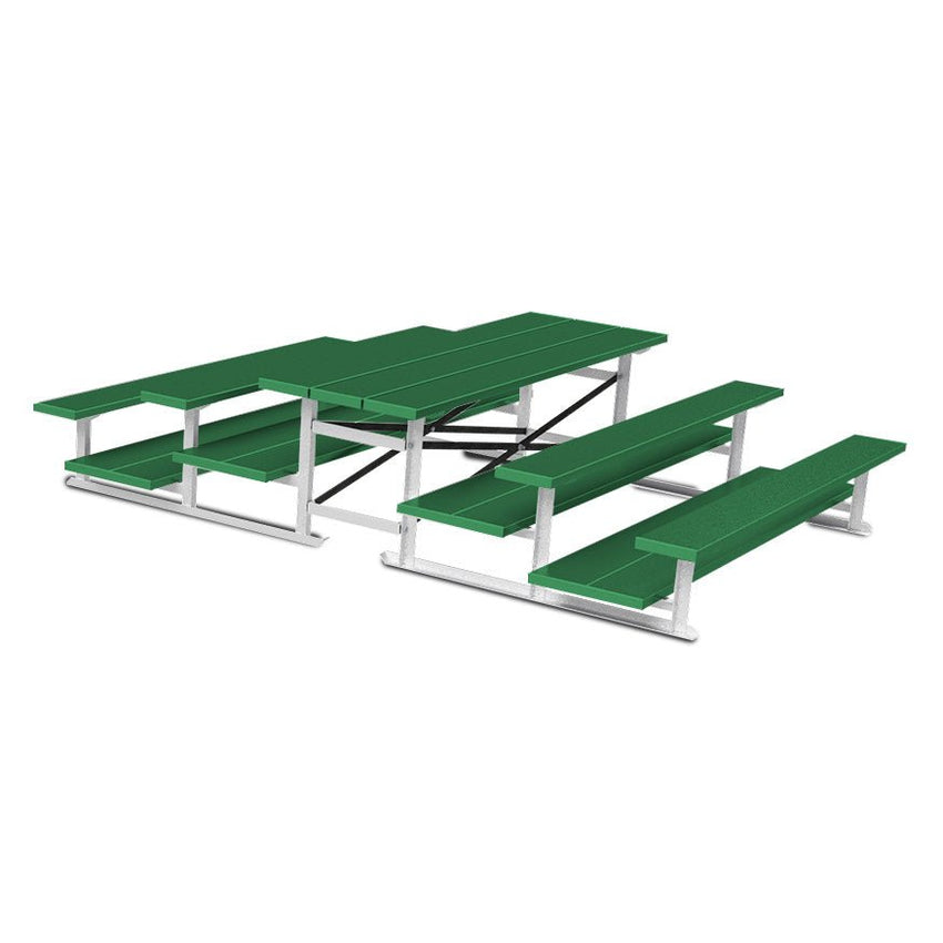 Jaypro Sports Bleacher - 3 Row - Tip & Roll, Double Foot Plank, Back to Back, Powder Coated - 7.5' L (BTDP - 375PC) - SchoolOutlet
