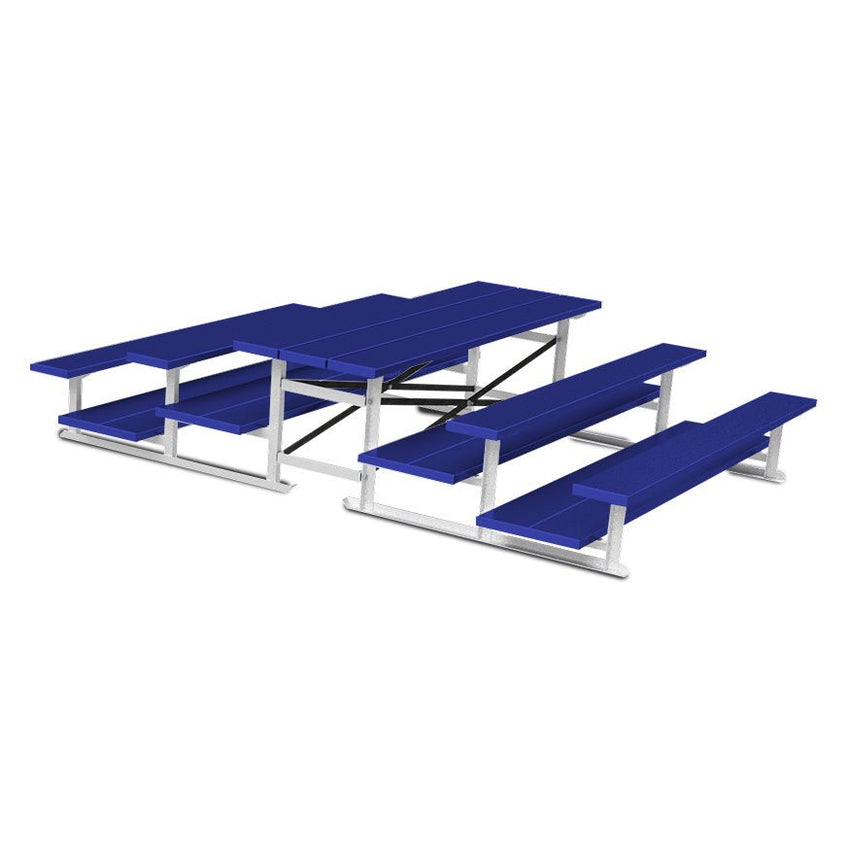 Jaypro Sports Bleacher - 3 Row - Tip & Roll, Double Foot Plank, Back to Back, Powder Coated - 7.5' L (BTDP - 375PC) - SchoolOutlet