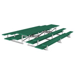 Jaypro Sports Bleacher - 3 Row - Tip & Roll, Double Foot Plank, Back to Back, Powder Coated - 15' L (BTDP - 3PC) - SchoolOutlet