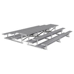 Jaypro Sports Bleacher - 3 Row - Tip & Roll, Double Foot Plank, Back to Back, Powder Coated - 15' L (BTDP - 3PC) - SchoolOutlet