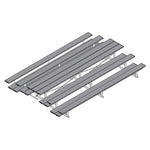 Jaypro Sports Bleacher - 3 Row - Tip & Roll, Double Foot Plank, Back to Back, Powder Coated - 15' L (BTDP - 3PC) - SchoolOutlet