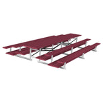 Jaypro Sports Bleacher - 3 Row - Tip & Roll, Double Foot Plank, Back to Back, Powder Coated - 15' L (BTDP - 3PC) - SchoolOutlet