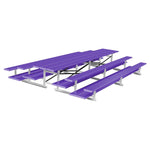 Jaypro Sports Bleacher - 3 Row - Tip & Roll, Double Foot Plank, Back to Back, Powder Coated - 15' L (BTDP - 3PC) - SchoolOutlet