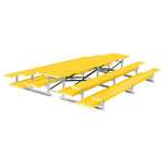 Jaypro Sports Bleacher - 3 Row - Tip & Roll, Double Foot Plank, Back to Back, Powder Coated - 15' L (BTDP - 3PC) - SchoolOutlet