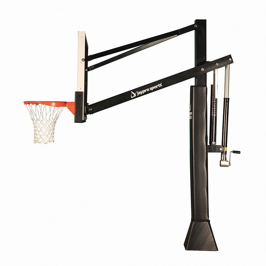 Jaypro Sports Basketball System - Titan Adjustable Series, 5"x 5" Pole with 3 ft. Offset - 60" (CV553B) - SchoolOutlet