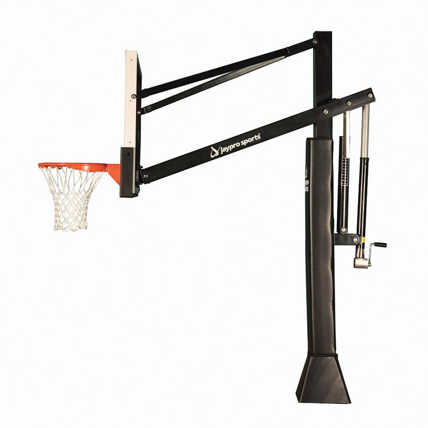 Jaypro Sports Basketball System - Titan Adjustable Series, 5"x 5" Pole with 3 ft. Offset - 60" (CV553B) - SchoolOutlet