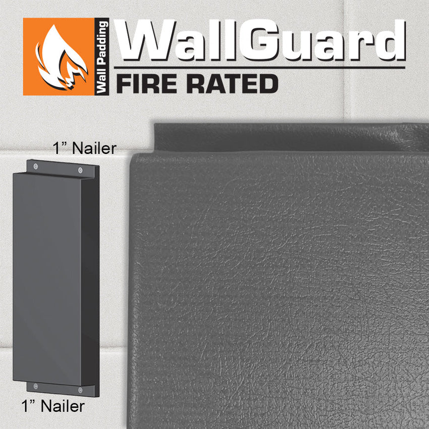 Jaypro Sports Wall Padding - Wall Padding - 2' x 6', WallGuard Fire Rated - 1" Lip Top & Bottom (JWP - A - 26) - SchoolOutlet