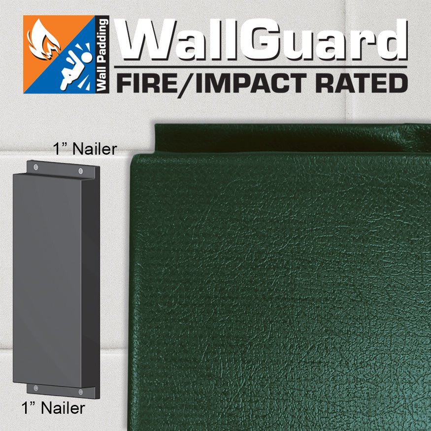 Jaypro Sports Wall Padding - WallGuard Fire/Impact Rated - 2' x 6', 1" Lip Top & Bottom (JWP - AI - 26) - SchoolOutlet