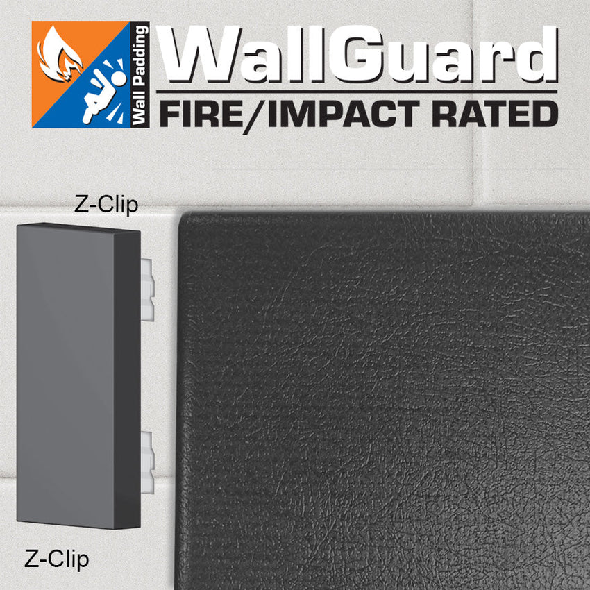 Jaypro Sports Wall Padding - WallGuard Fire/Impact Rated - 2' x 6', Z - Clip Top & Bottom (JWP - AI - 26ZZ) - SchoolOutlet