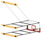 Jaypro Sports Basketball Backstop - Wall - Mounted - Shooting Station - Stationary Glass Backboard - 10 ft. - 12 ft. Wall Offset (N1012GB) - SchoolOutlet