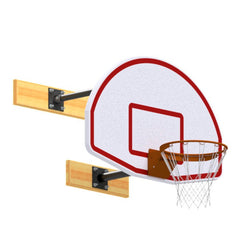 Jaypro Sports Basketball Backstop - Wall-Mounted - Shooting Station - 3-Point Fan Backboard -6 in. - 2 ft. Wall Offset (N2FB)
