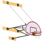 Jaypro Sports Basketball Backstop - Wall - Mounted - Shooting Station - 3 - Point Fan Backboard, 3 ft. - 6.5 ft. Wall Offset (N366FB) - SchoolOutlet