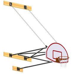 Jaypro Sports Basketball Backstop - Wall-Mounted - Shooting Station - 3-Point Fan Backboard, 6 ft.-8 ft. Wall Offset (N68FB)